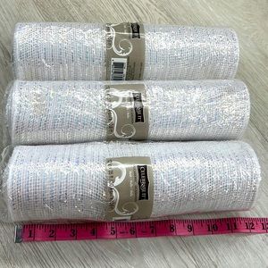 Celebrate It set of 3 Premium Mesh in White and teal/light blue color